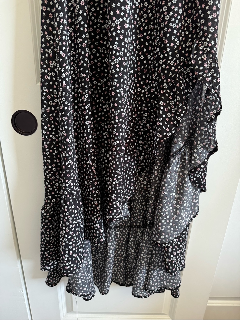 Blue Rain Black Floral Off-Shoulder Maxi Dress with Side Slit - Picture 5 of 10